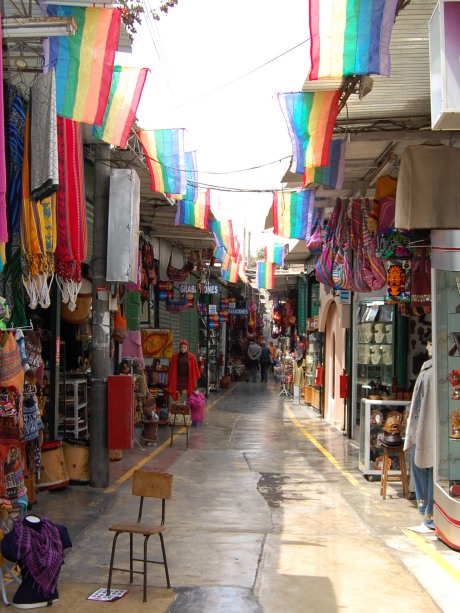 part of the market district in Lima